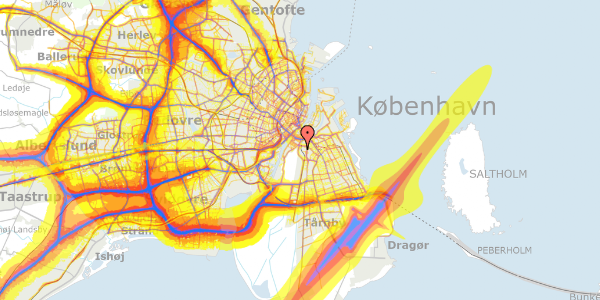 Trafikstøjkort på Tom Kristensens Vej 38, 5. tv, 2300 København S