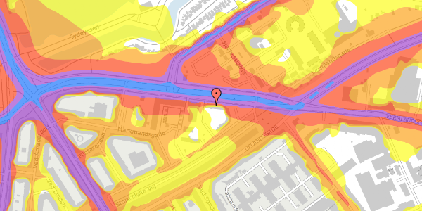 Trafikstøjkort på Vermlandsgade 34, 1. th, 2300 København S