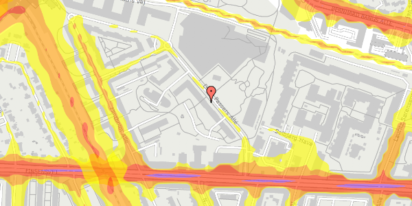 Trafikstøjkort på Dirch Passers Allé 11, 2. tv, 2000 Frederiksberg