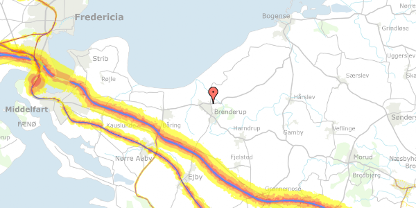 Trafikstøjkort på Middelfartvej 272, 5464 Brenderup Fyn