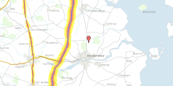 Trafikstøjkort på Bjerning Hovedvej 74, . 5, 6100 Haderslev