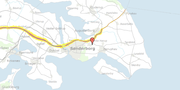 Trafikstøjkort på Grønnemosevej 19, 6400 Sønderborg