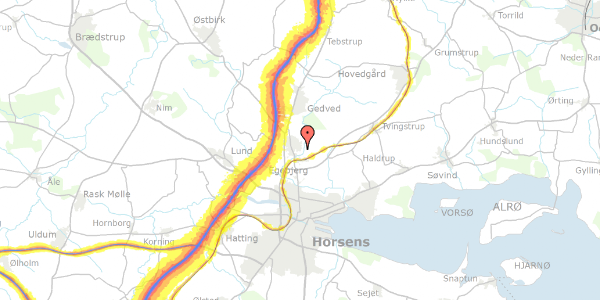 Trafikstøjkort på Egedalsvej 5, 8700 Horsens