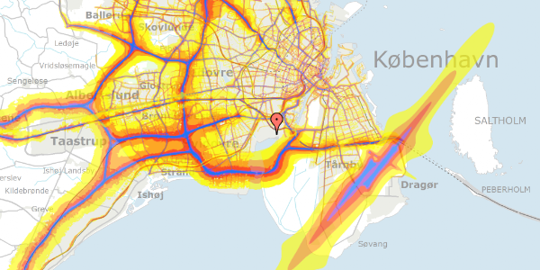 Trafikstøjkort på Tudsemindevej 39, 2450 København SV