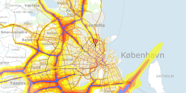 Trafikstøjkort på Vermundsgade 24, 2100 København Ø