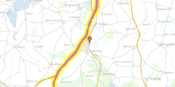 Trafikstøjkort på Elmealle 1H, 9530 Støvring