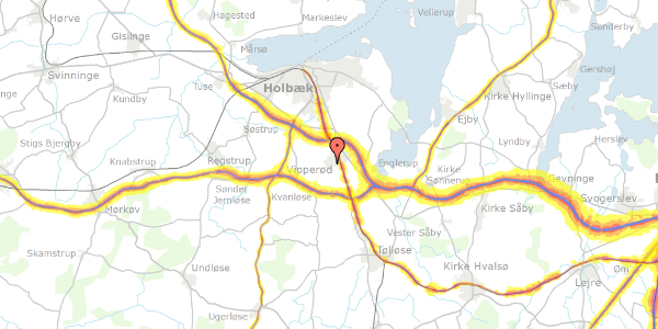 Trafikstøjkort på Holmevej 28, 4390 Vipperød