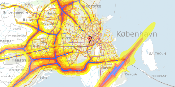 Trafikstøjkort på Amerikavej 11, 1756 København V