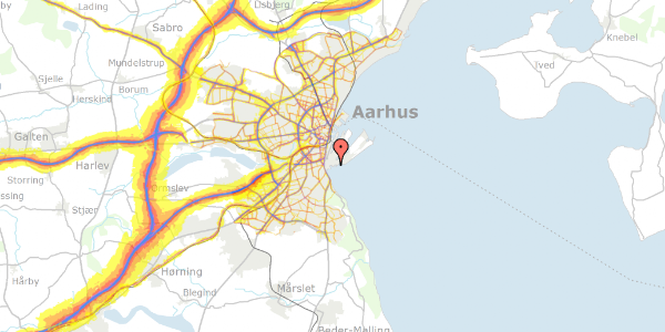 Trafikstøjkort på Marselisborg Havnevej 46A, 1. , 8000 Aarhus C