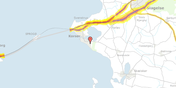Trafikstøjkort på Strandparken 52, 4220 Korsør