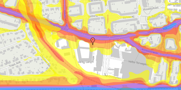 Trafikstøjkort på Valby Langgade 97, st. 17, 2500 Valby