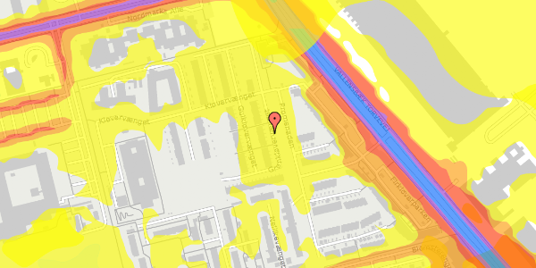 Trafikstøjkort på Grønkløvervænget 22, 2625 Vallensbæk
