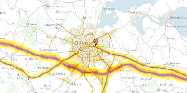 Trafikstøjkort på Østerbro 38, 5000 Odense C