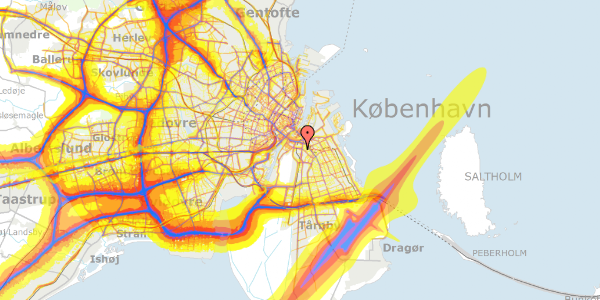 Trafikstøjkort på Karen Blixens Vej 1, 1. , 2300 København S