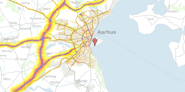 Trafikstøjkort på Multivej 12, 8000 Aarhus C