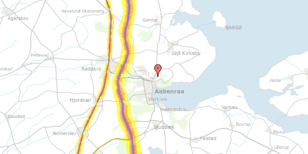 Trafikstøjkort på Lindehave 1A, 6200 Aabenraa