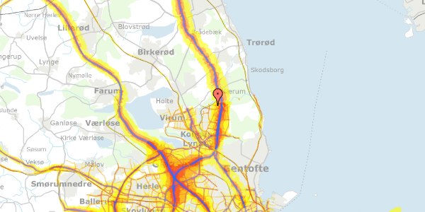 Trafikstøjkort på Maglebjergvej 1, st. , 2800 Kongens Lyngby