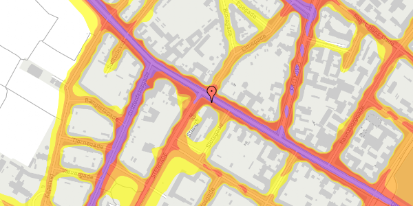 Trafikstøjkort på Nørrebrogade 45, 2200 København N