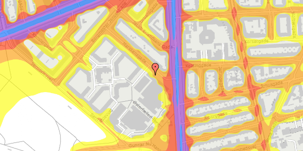 Trafikstøjkort på Marskensgade 7, 1. , 2100 København Ø