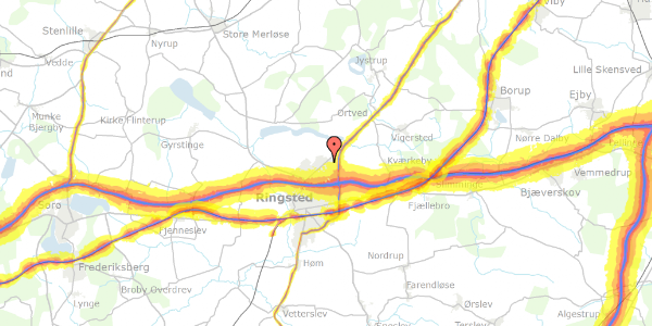 Trafikstøjkort på Højen 98, 4100 Ringsted