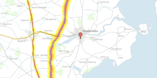 Trafikstøjkort på Mimersvej 28, 6100 Haderslev