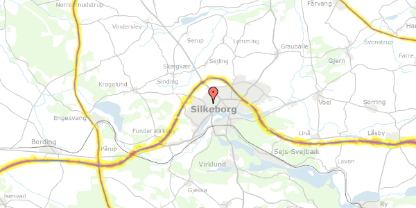 Trafikstøjkort på Balle Kirkevej 19B, 8600 Silkeborg