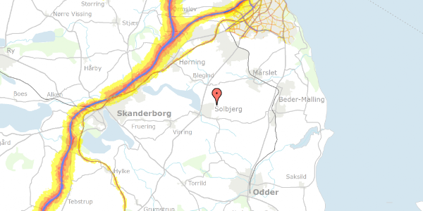 Trafikstøjkort på Hasselvangen 44, 8355 Solbjerg