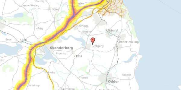 Trafikstøjkort på Hasselvangen 66, 8355 Solbjerg