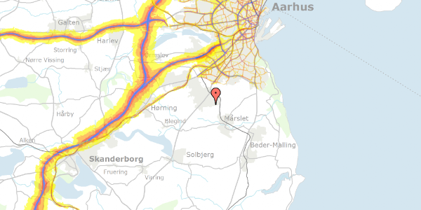 Trafikstøjkort på Østerbyvej 9, 8310 Tranbjerg J