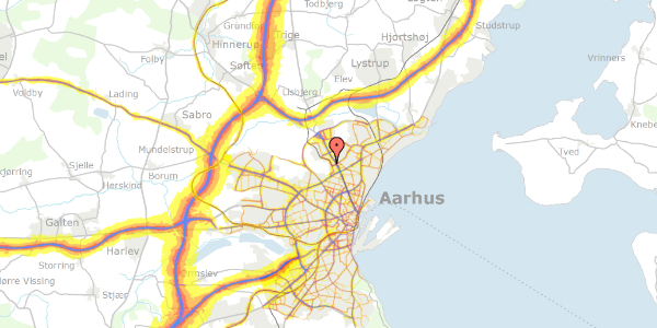 Trafikstøjkort på Olof Palmes Allé 19, 8200 Aarhus N