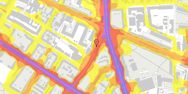 Trafikstøjkort på Glasvej 21, 2400 København NV