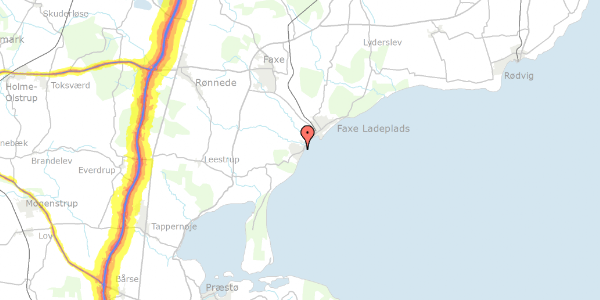 Trafikstøjkort på Strandlodden 28, 4654 Faxe Ladeplads