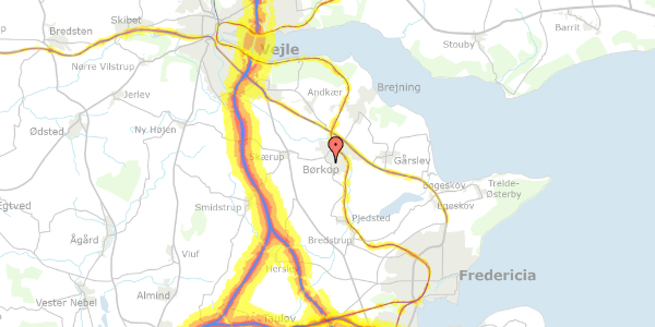 Trafikstøjkort på Mandelhaven 116, 7080 Børkop