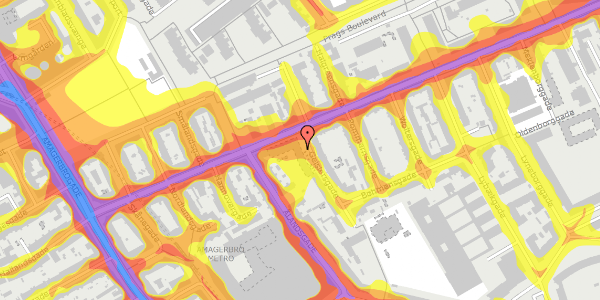 Trafikstøjkort på Geislersgade 2, 1. tv, 2300 København S