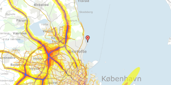 Trafikstøjkort på Strandvejen 345, 2930 Klampenborg