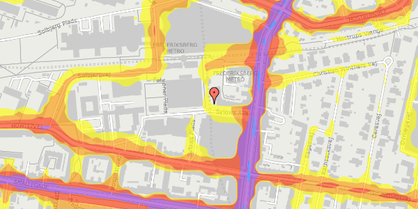 Trafikstøjkort på Sylows Alle 6, 2000 Frederiksberg