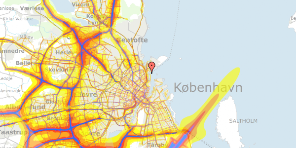 Trafikstøjkort på Marmorvej 17C, 3. th, 2100 København Ø