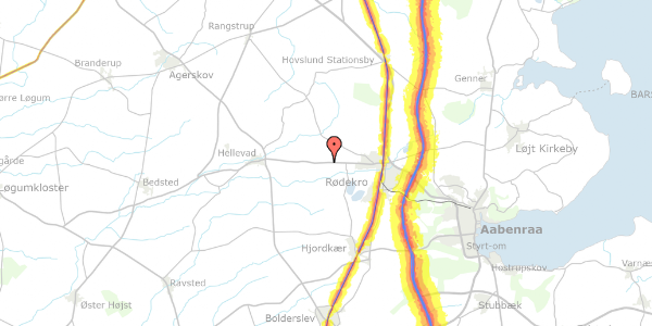 Trafikstøjkort på Hellevadvej 47, 6230 Rødekro