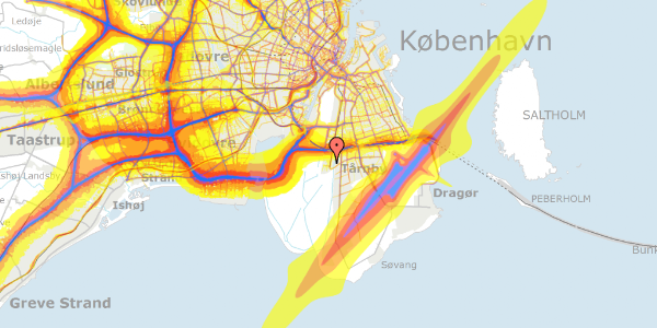 Trafikstøjkort på Robert Jacobsens Vej 41, st. tv, 2300 København S