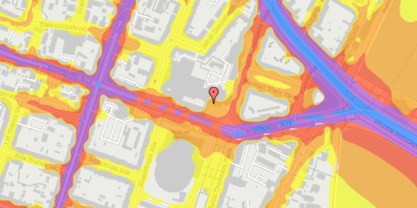 Trafikstøjkort på Julius Thomsens Gade 1, 2. , 1974 Frederiksberg C