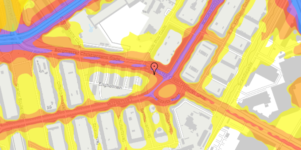 Trafikstøjkort på Mozarts Plads 4, 2450 København SV