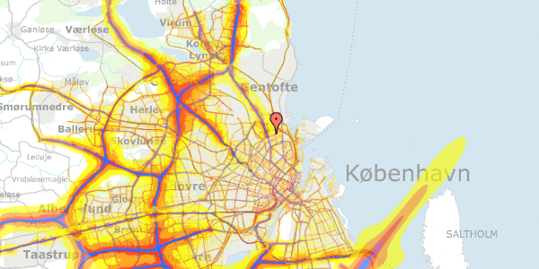 Trafikstøjkort på Hans Knudsens Plads 3B, 2. 215, 2100 København Ø