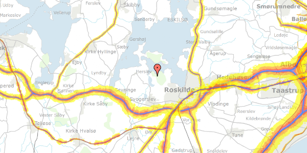 Trafikstøjkort på Boserupvej 100A, 4000 Roskilde