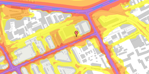 Trafikstøjkort på Holmbladsgade 113, 2300 København S