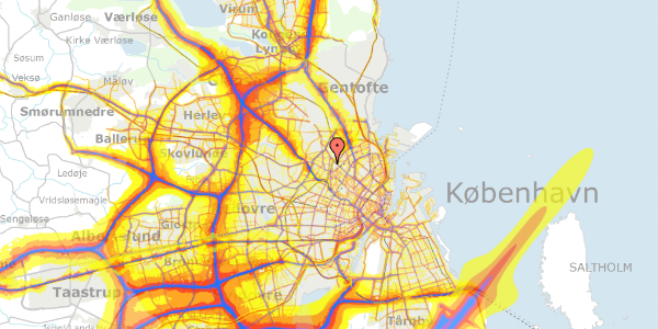 Trafikstøjkort på Bygmestervej 61, 2400 København NV