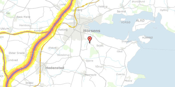 Trafikstøjkort på Uthvej 50, 8700 Horsens