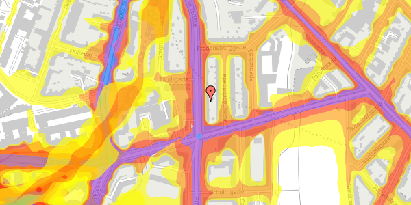 Trafikstøjkort på Lundtoftegade 84, 2200 København N