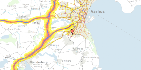 Trafikstøjkort på Gunnar Clausens Vej 28, 8260 Viby J