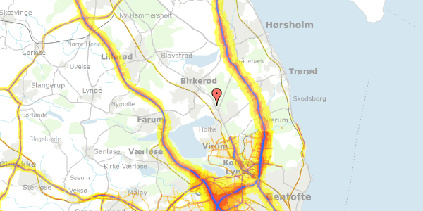 Trafikstøjkort på Vasevej 25, 2840 Holte