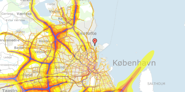 Trafikstøjkort på Strandpromenaden 63, 4. , 2100 København Ø